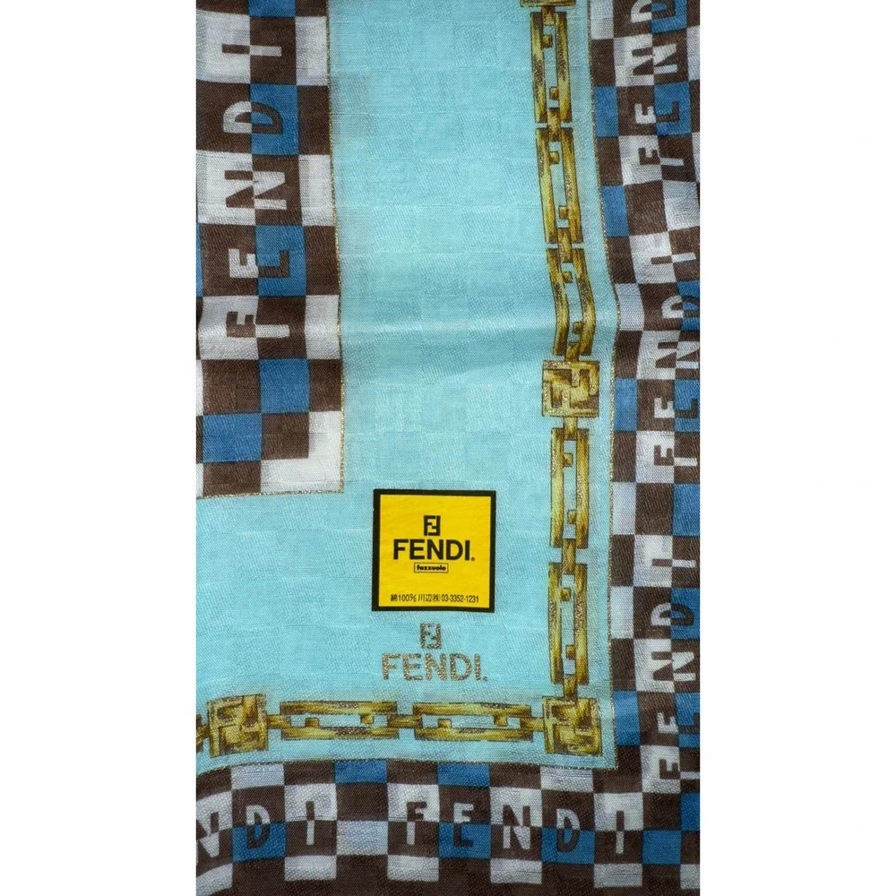 Authentic vintage Fendi cotton scarf 100% COTTON